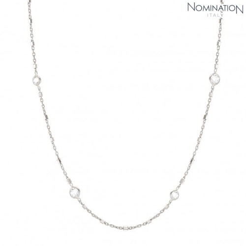 노미네이션 목걸이 BELLA DETAILS (벨라디테일스) necklace 925 Silver and CZ (Mixed Chain) 146686/034