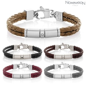 노미네이션 팔찌 TRIBE (트라이브) bracelet, double leather Cubic Zirconia 026421(택1)